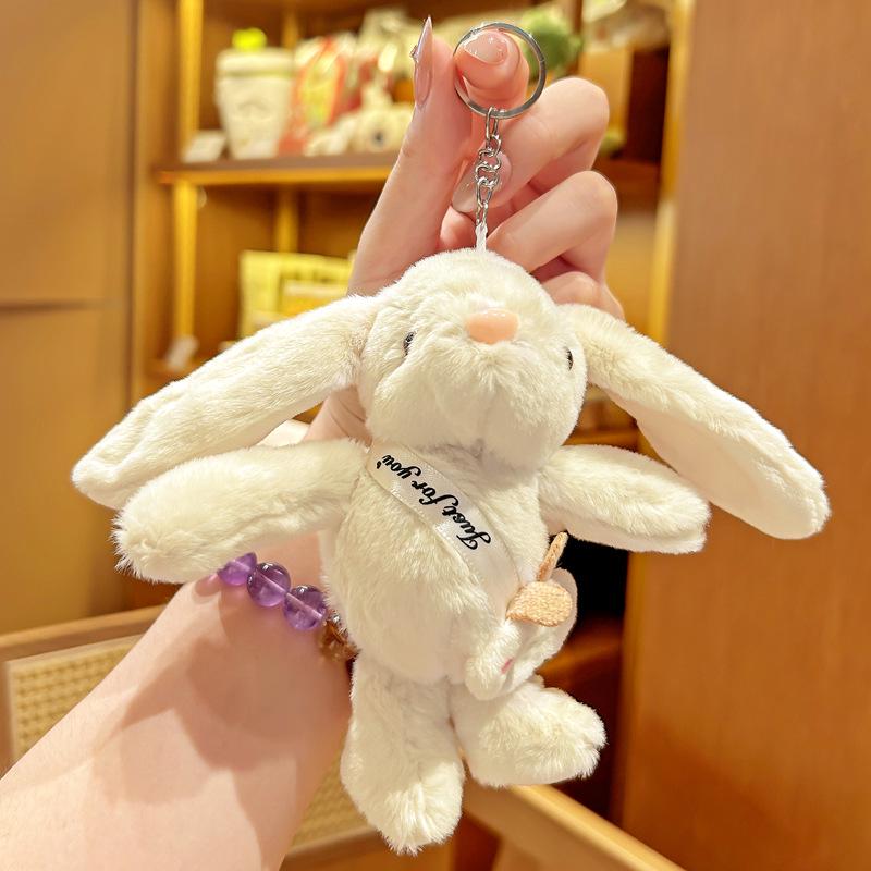 Exquisite Long-Eared Rabbit Plush Backpack Keychain - Cute Girly Gift Pendant