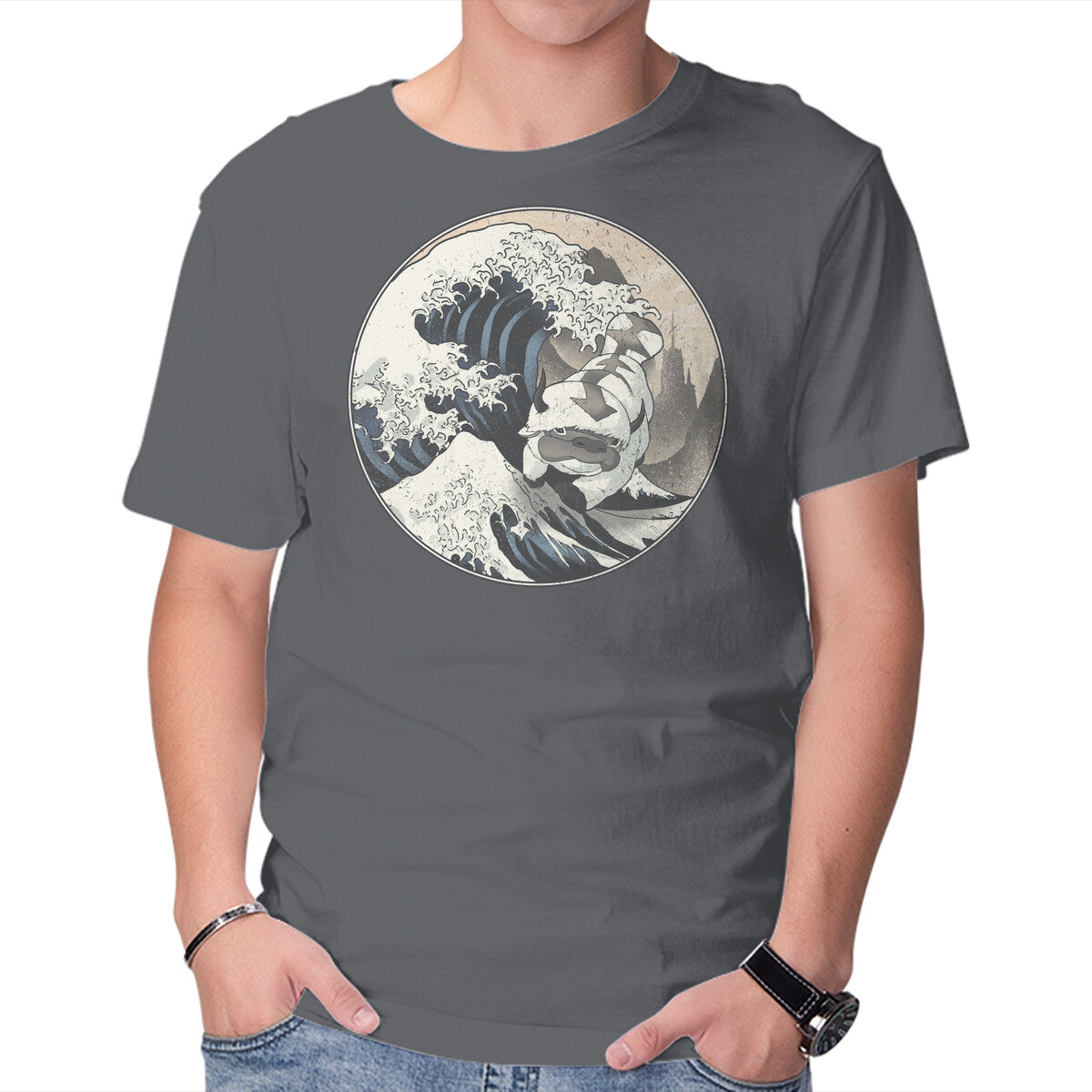Unisex Crew Neck T-Shirt The Great Air Bison Graphic Short Sleeve Casual Tee L
