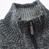 Men's Casual Knit Cardigan Sweaters Slim Fit Fleece Full Zip Thick Knitted Cardigan Winter Outwear