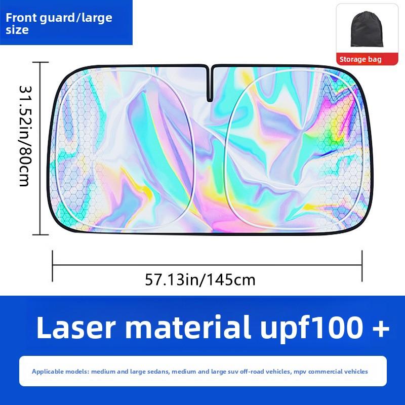 Titanium Silver Alloy Car Windshield Laser Sunshade -Four Layer Physical Material, UV Protection, Heat Insulation, Shading, Car Sunshade, Car Sunshade