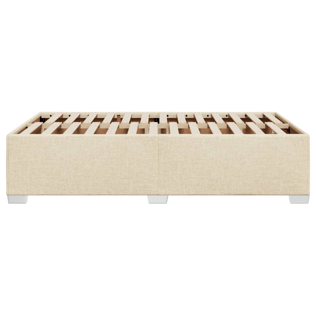 Bed Frame without Mattress Cream 120 x 200 cm Fabric