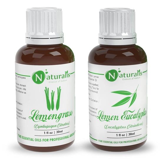 Naturalis Insect/Mosquito Repellent Essential Oil Set of 2-30ml (Lemongrass Oil, Citriodora/Lemon Eucalyptus Oil)