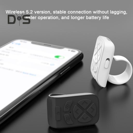 Fernbedienung Stabile Verbindung Universal Tragbare Drahtlose Bluetooth-kompatibel Fingertip Selfie Video Controller Automatische Seite Tuner