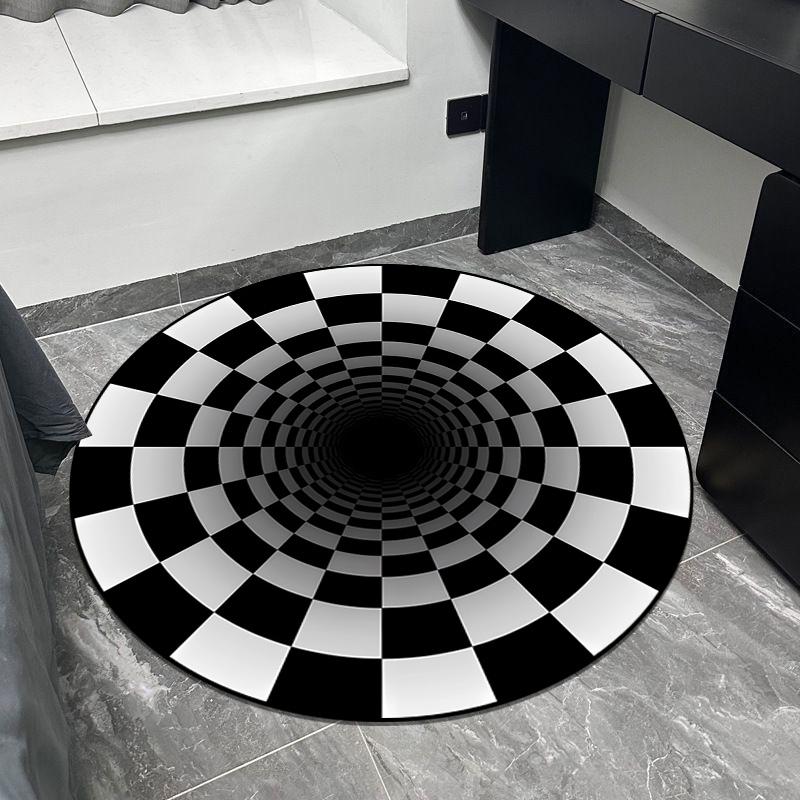 Tapis Rond Style Luxe Salon Décoration Maison Chambre à Coucher Tapis Rond Grande Surface Vestiaire Lavable Antidérapant Tapis de Sol Personnalisable