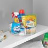 Clear Lazy Susan Turntable with Removable Dividers Storage Solution Kitchen Bathroom Laundry Room Organization Easy Carry Handle