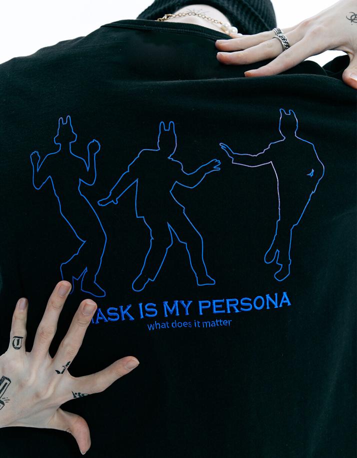 OURPOCKETS Grid Dance Persona T-Shirt (Z Black)