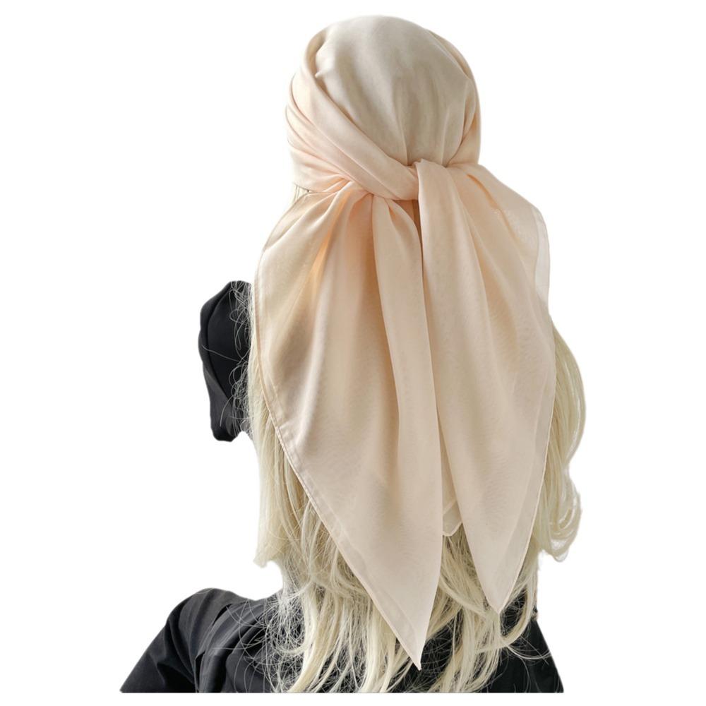 Solid Color Silk Scarves Thin Soft Fabric Bandana Scarf Elegant Square Scarves Head Covering