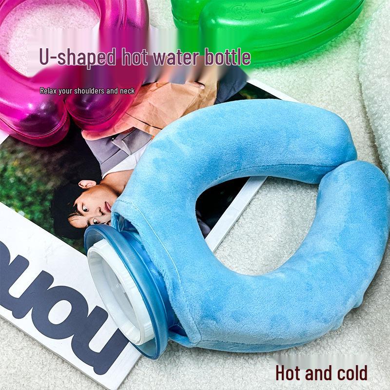 Doppelverwendbare U-förmige Nackenstütze: Heiß-/Kaltwasserflasche & Eisbeutel für Ganzjahreskomfort