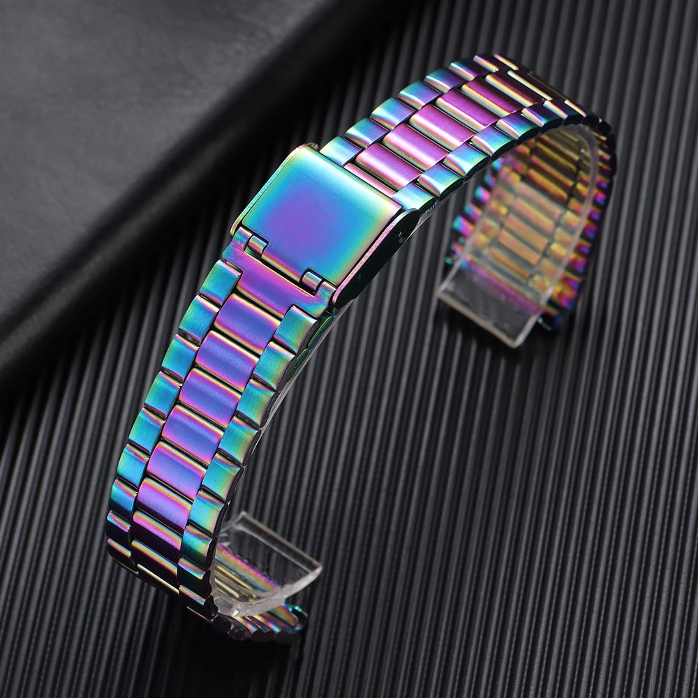 

для F-91W Ремешок из нержавеющей стали 18 мм для SGW400 F84 F105/108/A158W/168 AE1200/1300 Мужской Женский Металлический Браслет Ремешок 18mm