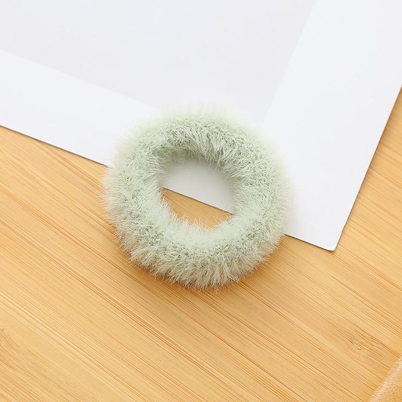 2 Pcs New Colorful Fluffy Hair Band for Women Girls Ponytail Holder Hair Tie Plush Scrunchie Rubber Band Fashion Hair Accessories
