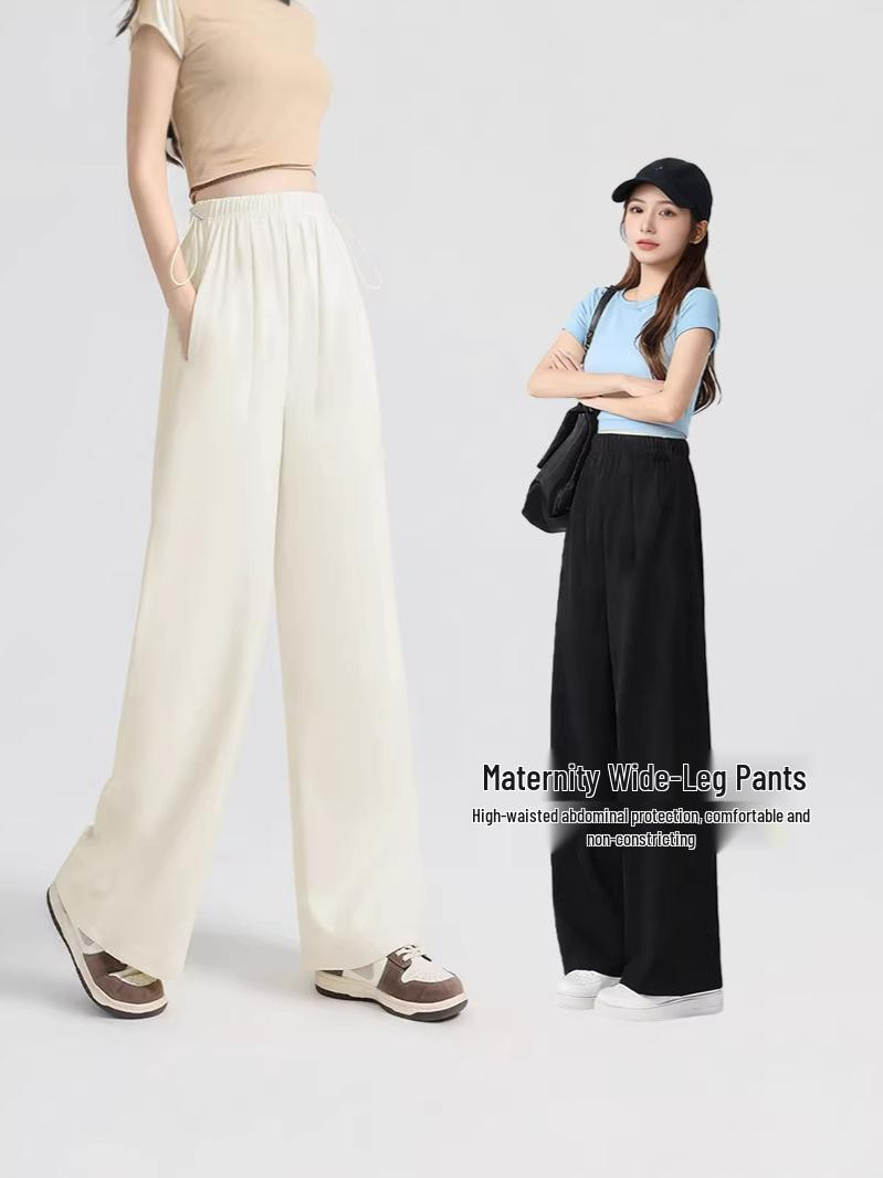 

Yamamoto Quick-Dry Wide-Leg Maternity Pants - Plus Size, Loose Fit, Summer Style L (110-130 lbs) абрикосовий