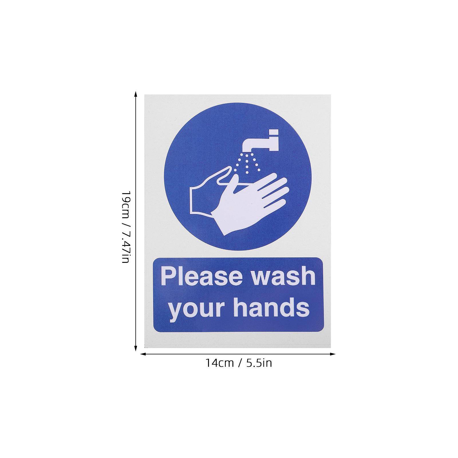6Pcs Hand Wash Stickers Peel Stick Bathroom Reminder Sign Handwashing Instruction for Workplace School Restaurant Health other