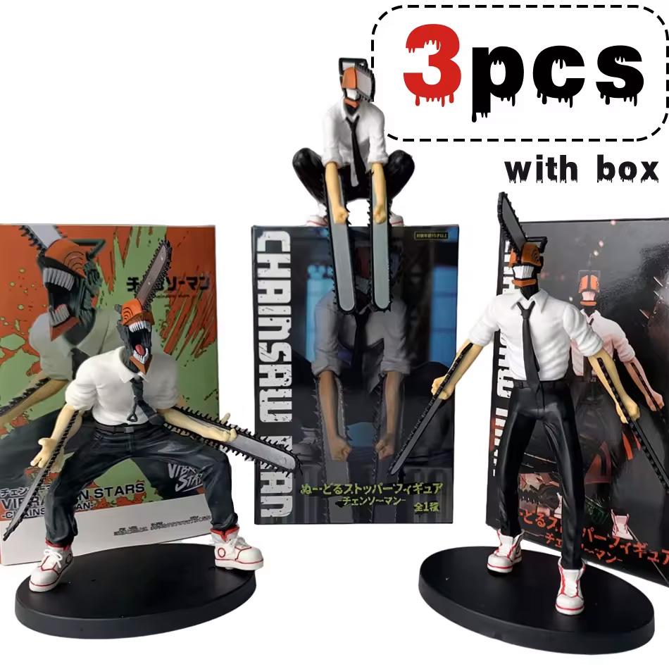 Original Chainsaw Man Anime Model Denji Action Figure PVC Chainsaw Man Noodle Stopper Figurine Adult Set Model Toy