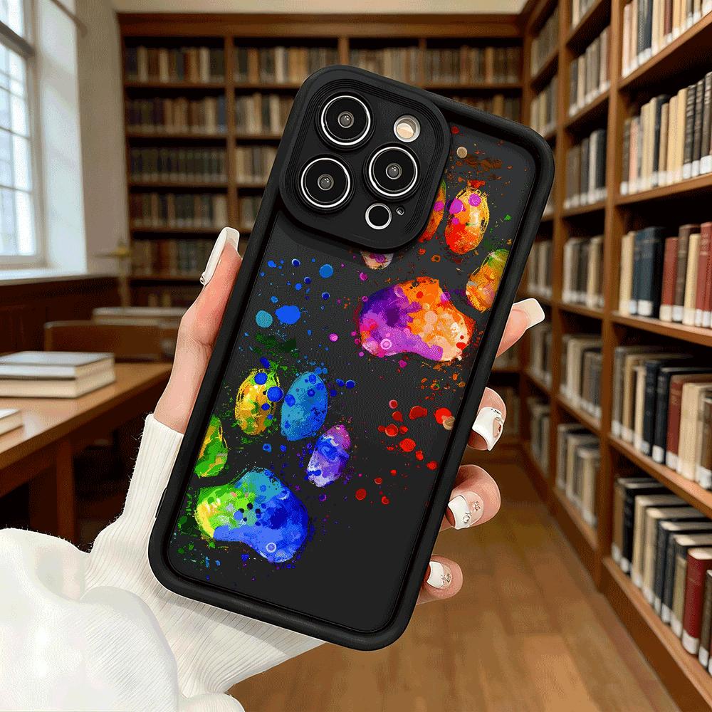 Vibrant Colorful Paint Splashes Soft TPU Phone Case for iPhone 17 16 15 14 13 12 11 Pro Max Plus Shockproof Anti-Slip Cover