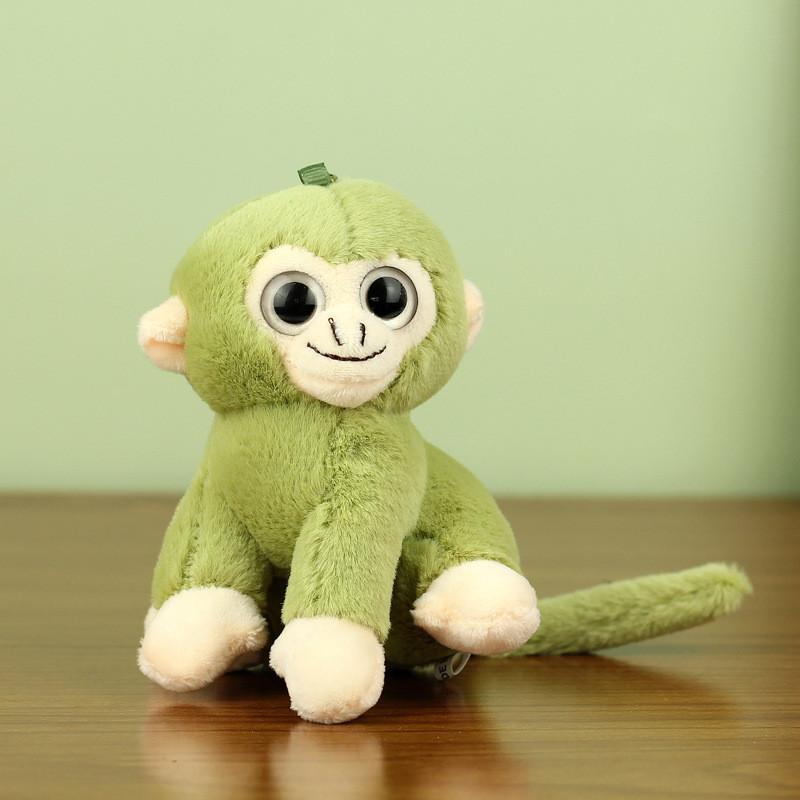 Entzückendes kleines Plüsch-Affen-Spielzeug Weicher Goldener Stumpfnasenaffe Stofftier Schlüsselanhänger Affen-Dekoration für Kindergeschenk