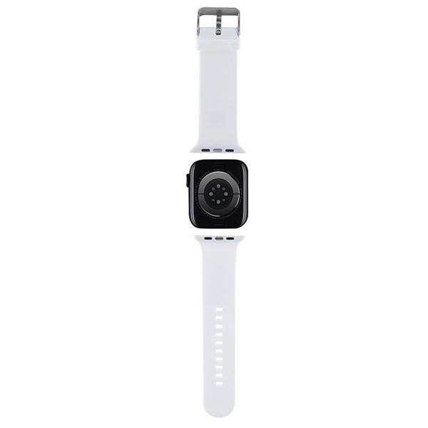Karl Lagerfeld Pasek Klawlslkcnh Apple Watch 42/44/45/49Mm Biały/White Strap 3D Rubber Karl&Choupette Heads