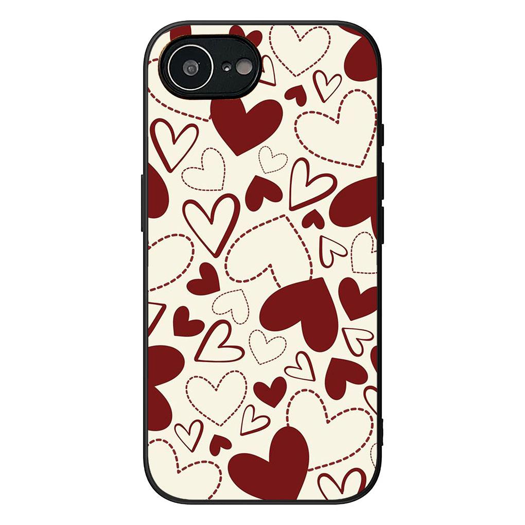 Cover for Samsung Galaxy S22 S21 S20 FE Ultra Plus A35 A36 A55 A37 A33 A34 A57 Coque Phone Case Pink Star Dark Red Heart Love