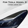 2Pcs Car Headlight Headlamp Front Lamp Eyebrow Sticker Eyelid Decoration Trim for Tesla Model 3 2016 -  Styling