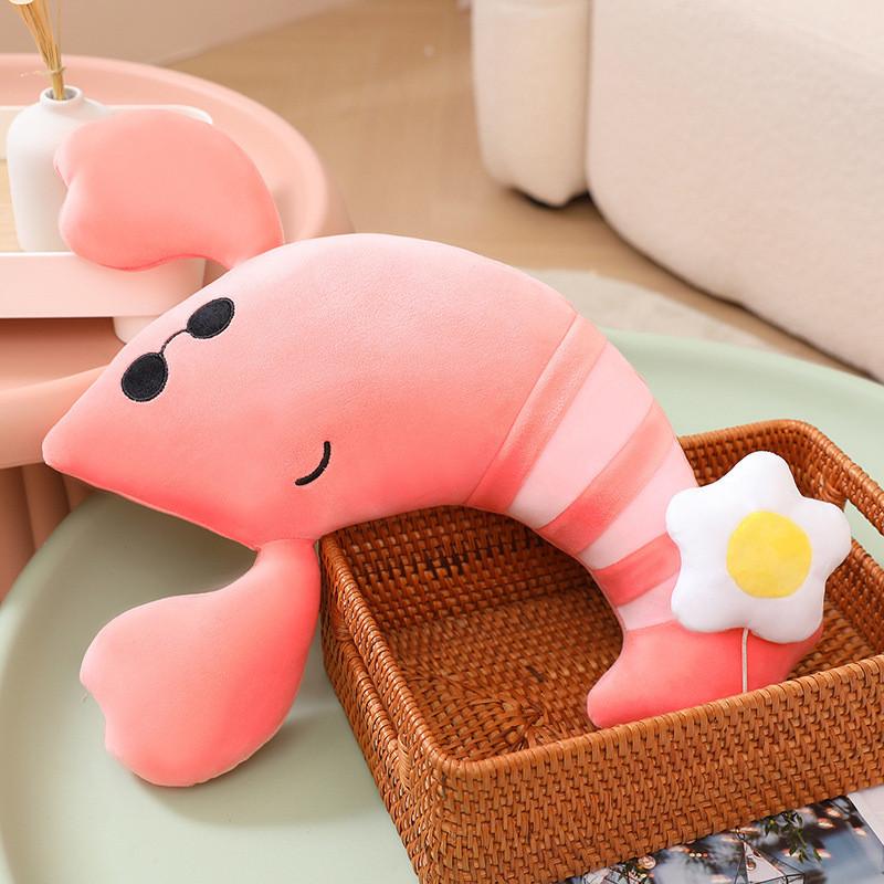 Egg Shrimp Plush Toy Cartoon Stuffed Doll Bedroom Decoration Cute Kids Gift