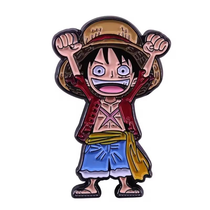 Creativity Anime One Piece Enamel Pins Monkey D Luffy Badges Men Women's Brooches Cool Briefcase Badges Decorate Gifts
