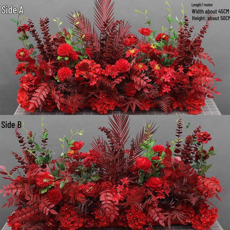 Large Silk Eucalyptus Flower Runner for Wedding Table Decoration