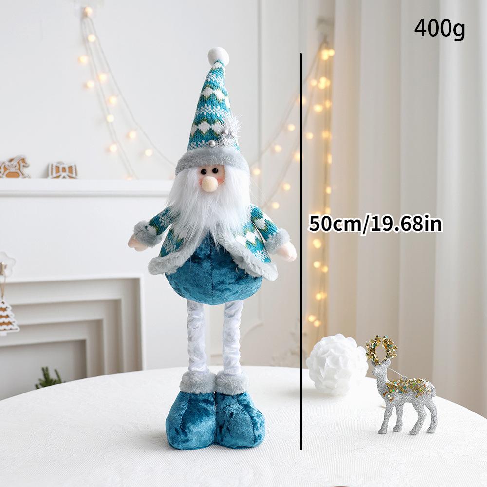 

New Telescopic Santa Snowman Reindeer Blue Doll, Stretchable Christmas Decor Figure Ornament Toy Gift for Kids Home Xmas Party