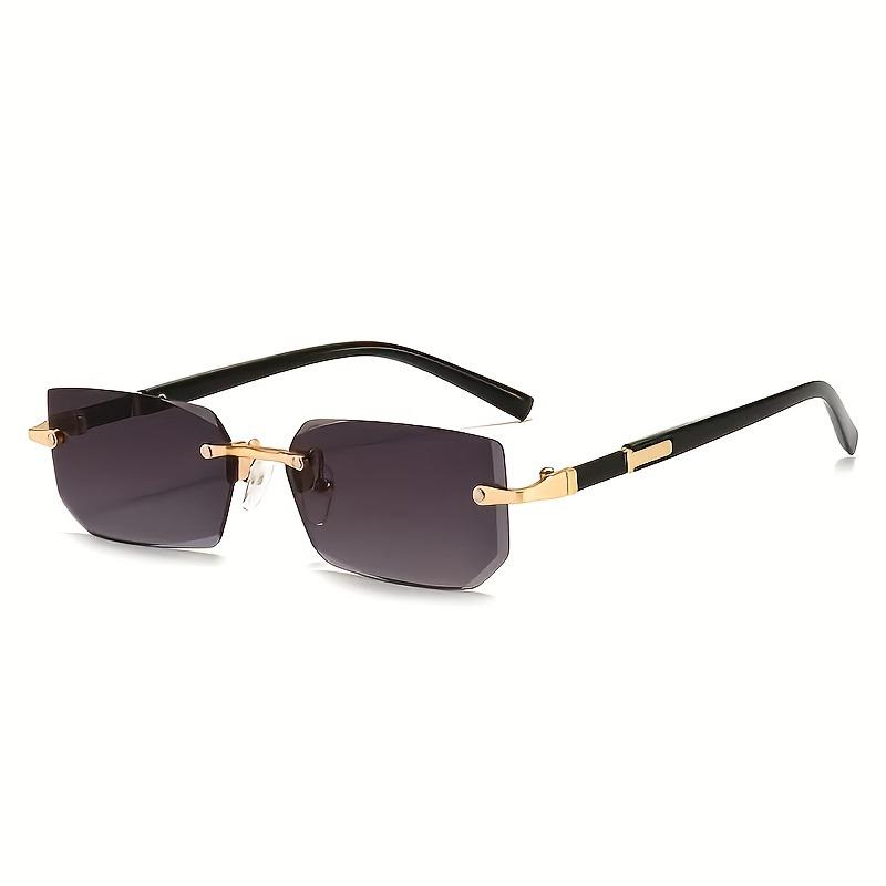 Frameless Rectangular Fashion Glasses for Men & Women Classic Lightweight Summer Eyewear for Casual & Formal Outfits