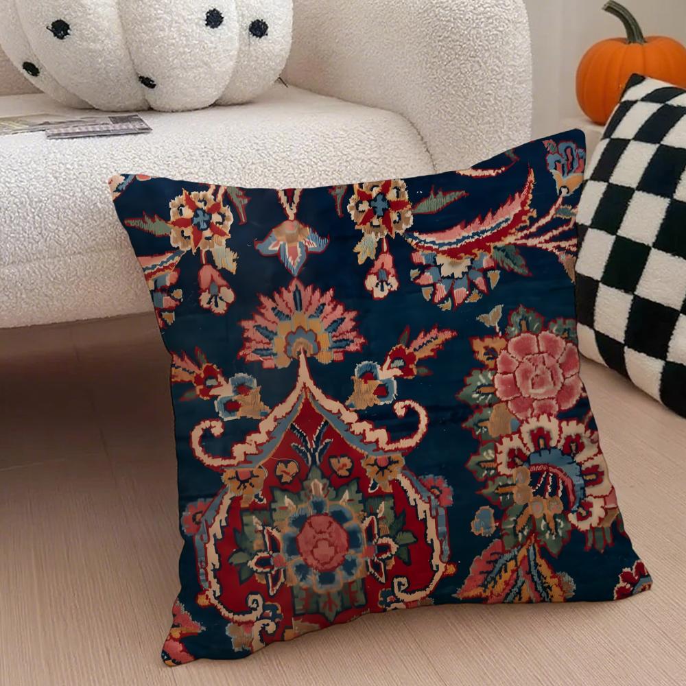 Elegant Kulturell Konst Vintage Persisk Stil Kuddfodral Kuddeöverdrag Dold Knapp Hållbar Polyester Stolskudde