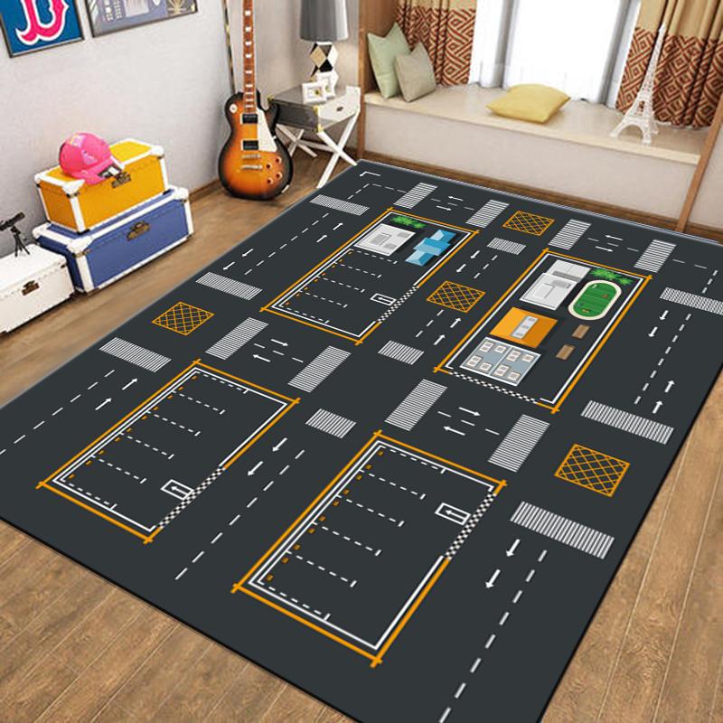 Rug Warm Rug Non-slip Children's Rug Living Room Bedroom Mat Game Map Printed Rug Baby Play Mat