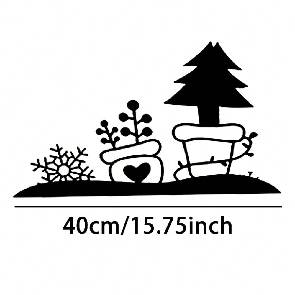 

Metal Christmas Wall Decor Set Modern Tree Snowflake Reindeer Santa Holly Angel Statue Holiday Home Gift 24x40