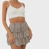 2023 Women's Pleated Ruffle Mini Skirt - Floral Print, 13 Colors Available