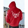 Autumn Winter Trendy Men's Vintage Streetwear Hooded Sweatshirt with Gothic Design, Featuring Demon Wings and Thorns Print on the Back