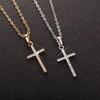 Simple Fashion Cross Alloy Jewelry Exquisite Diamond-encrusted Necklace, Hip-hop Punk Style Pendant for Women Crystal Zircon Men