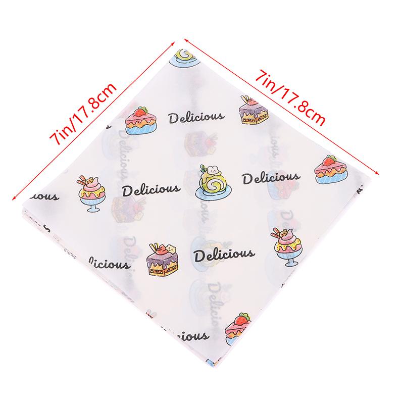 50Pcs Food Grade Baking Wax Paper Food Wrappers For Cake Pastry Wrapping Grease Paper For Festival Party Bread Burger Oilpaper