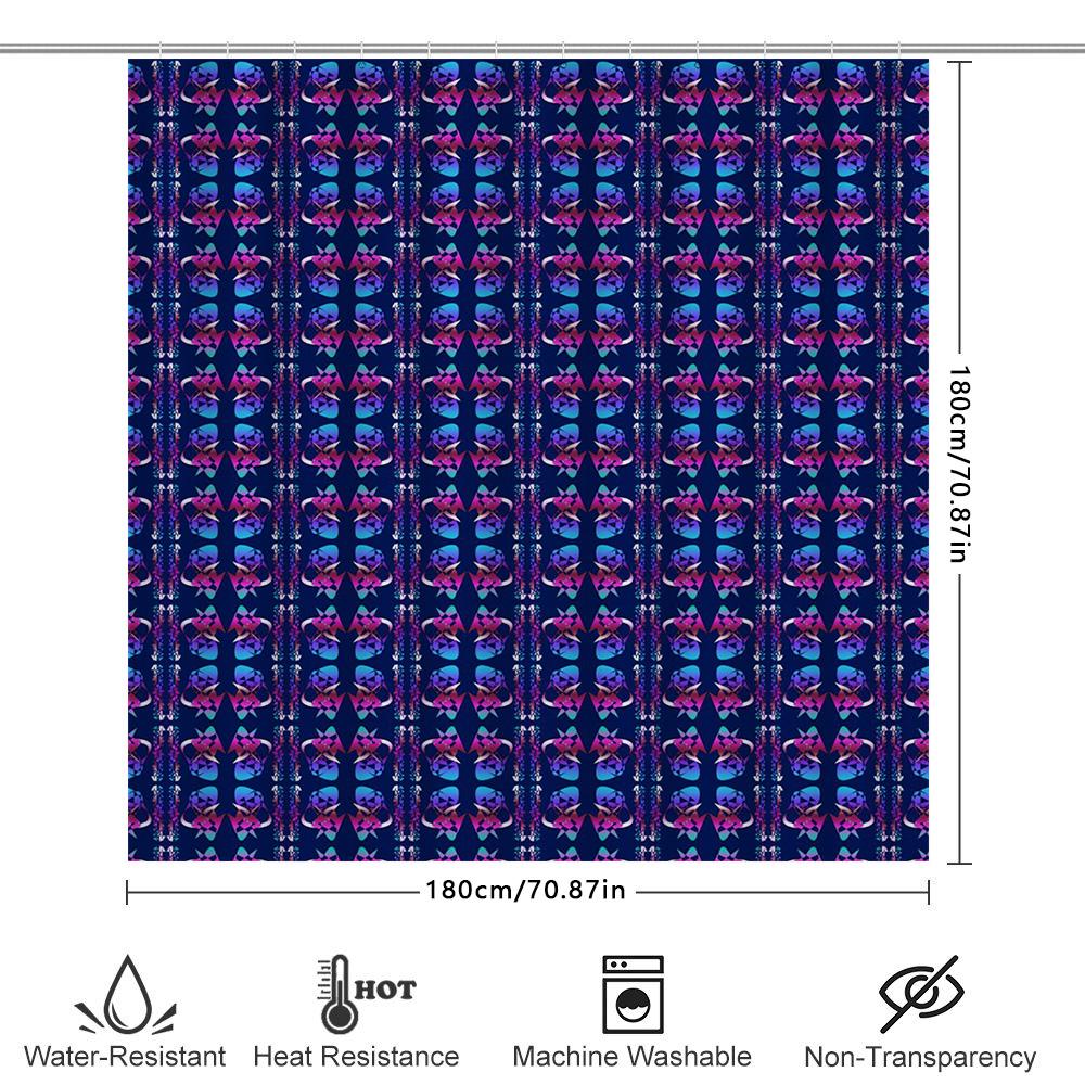 Rideau de douche kaléidoscope motif géométrique bleu rose moderne Tapis de bain décoratif pour salle de bain Décoration de maison