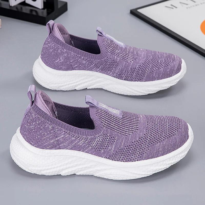 BKQU  Men Slip On Sneaker Casual Loafers Shoes Walking Trainers Women Socks Breathable Lightweight Flats Fitness Driving