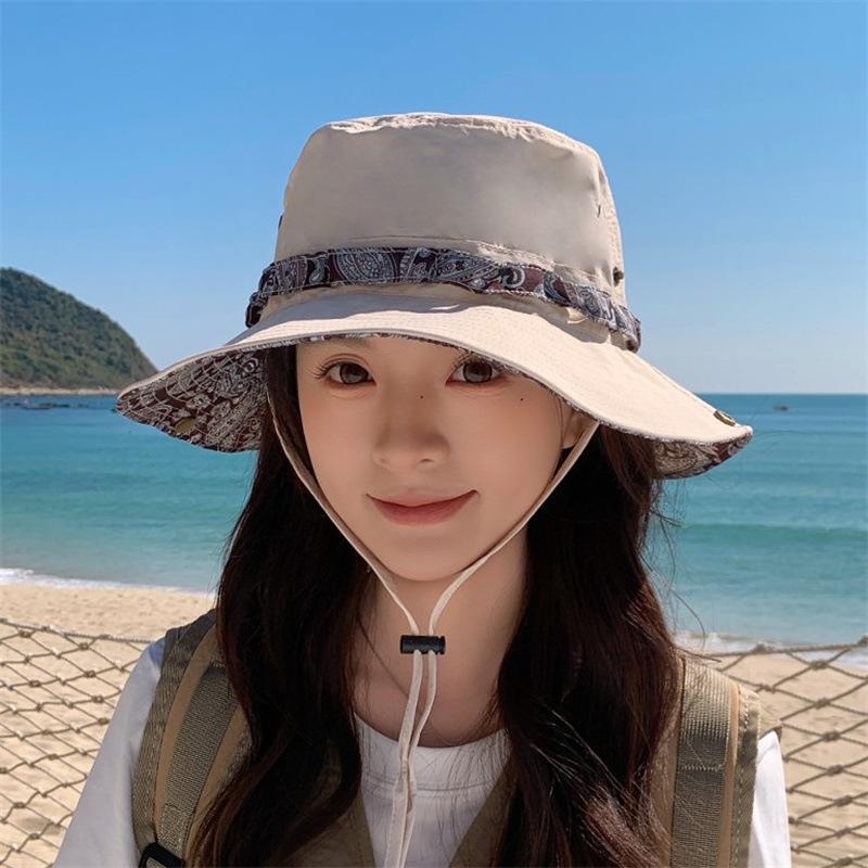 Ethnic Style Western Cowboy Hat Fisherman Hat Men's and Women's Summer Sun Protection Visor Hat UV Protection Mountaineering Hat