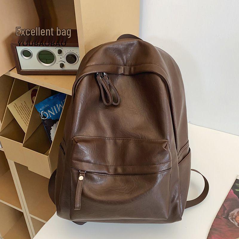 

Ретро рюкзак из искусственной кожи для студентов - Универсальный, простой дизайн для женщин в колледже, старшей школе или средней школе (Издание 2025 г.)