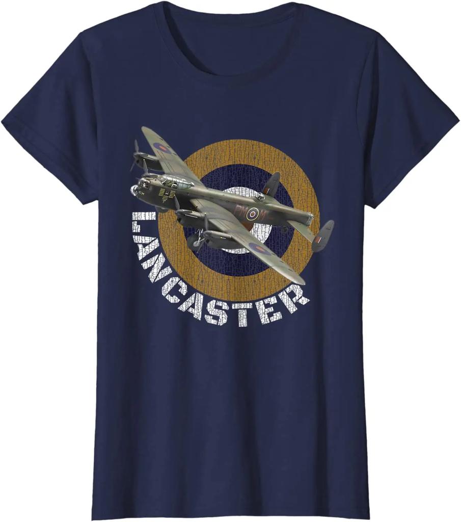 WW2 British Warplanes Lancaster Heavy Bomber T-Shirt. Premium Cotton Short Sleeve O-Neck Mens T Shirt New S-3XL