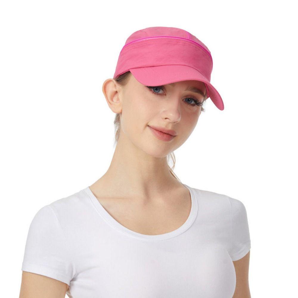 Solid Color Women Sun Hat Removable Empty Top Hat Breathable Sunscreen Baseball Hat  Summer