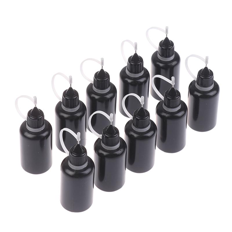 Diy Quilling Tool Empty Needle Tip Glue Bottle With Black Cap Liquid Dropper Containers With Silicone Rings For Crafting