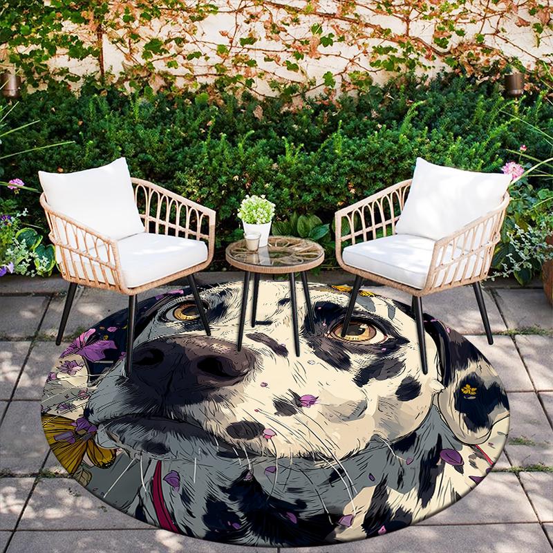 Dalmatian Pattern Round rug,Carpet Rug for Living Room Bedroom  Playroom ,Non-slip Floor Mat,Holiday Gifts and Birthday Gifts.