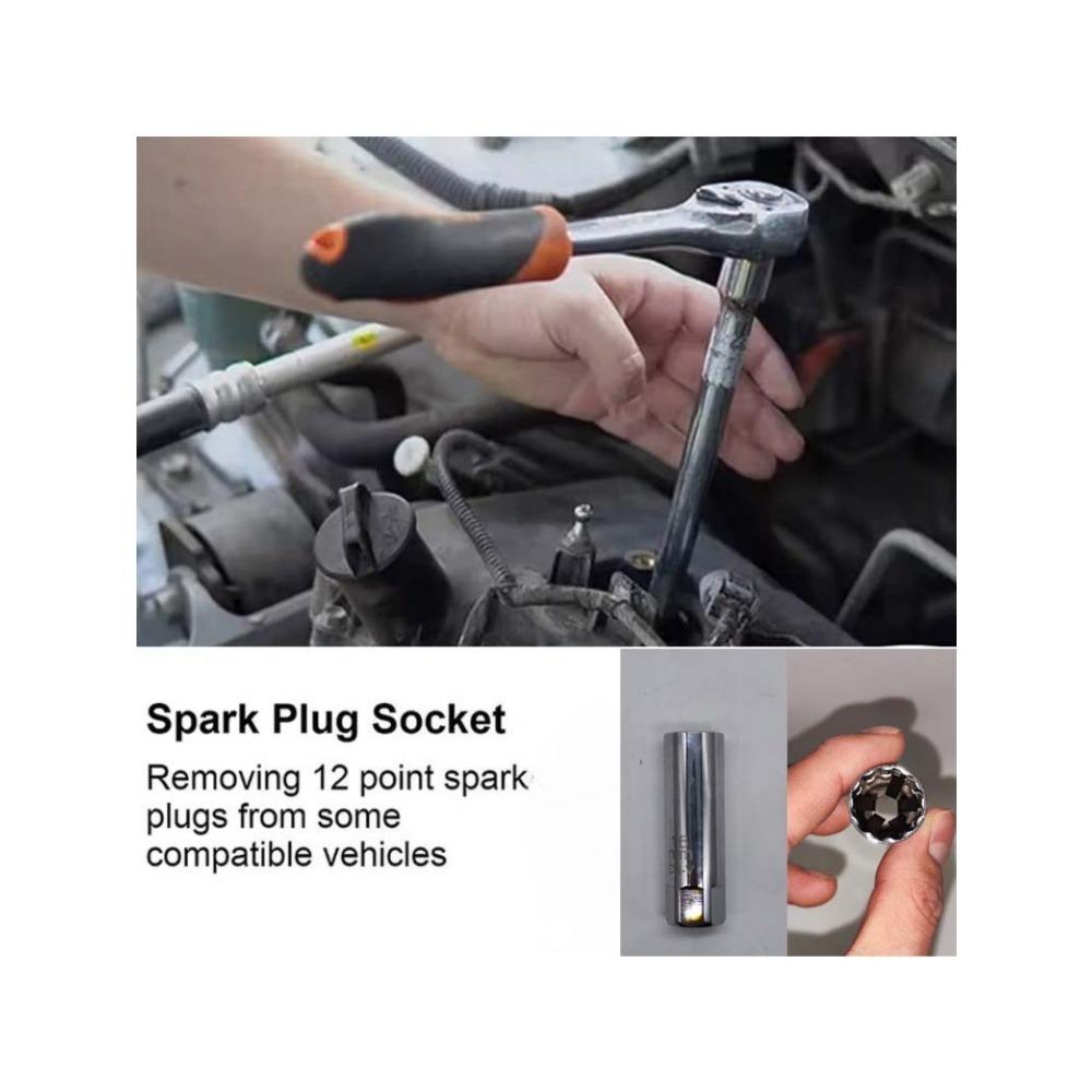 Universeller Zündkerzenschlüssel mit starkem Magnet 12-kant 14mm 16mm Zündkerzenausbau Automatisches Wartungswerkzeug