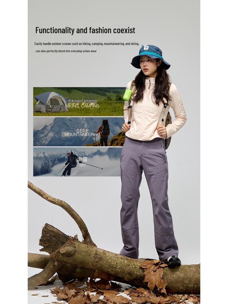 Versatile Water-Repellent Outdoor Workwear: Durable Plus Velvet Warm Sports Casual Long Pants for Autumn and Winter