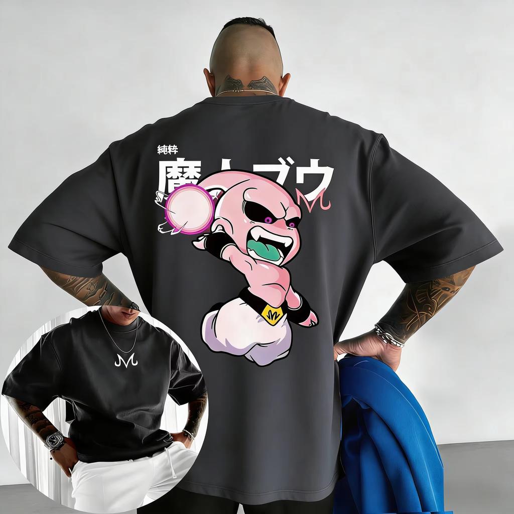 2026 New Dragon Ball Anime Cotton T-shirt Summer New Majin Buu Printed Men's and Women's Street Hip Y2k Short Sleeves Classic