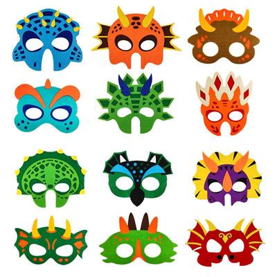 Felt Dinosaur Themed Mask Tyrannosaurus Rex Triangular Dragon Wing Longan Mask Fun Christmas Party Children's Birthday Toy Decoration Photo Props
