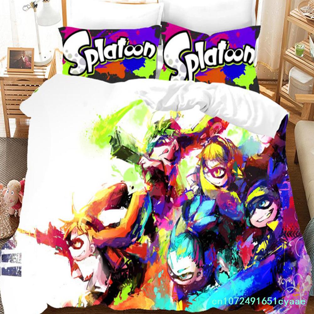 Splatoon Bedding Set Single Twin Full Queen King Size Kawaii Boys/girls Bed Set Aldult Boys Bedroom Duvet Cover Sets 3D Print