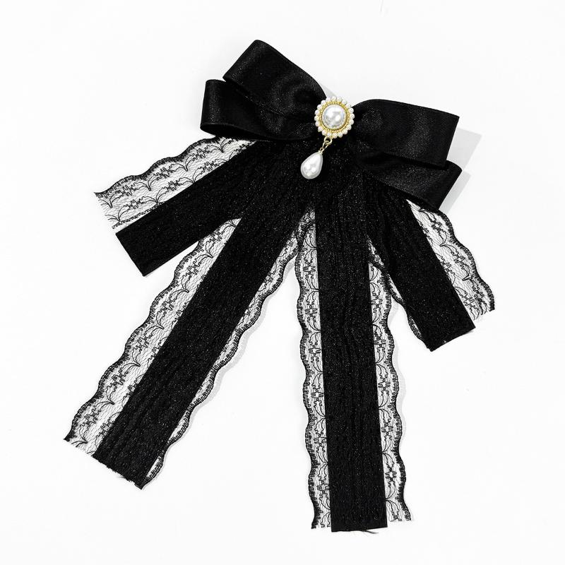 Fashion Black Bowknot Brooches Women Shirt Collar Pins Wedding Party Necktie Jewelry Accessories