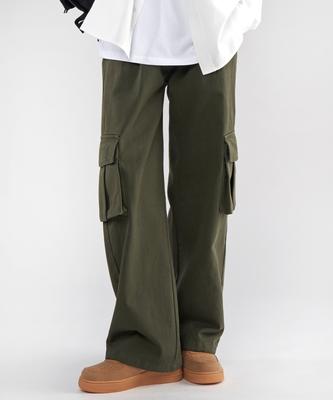 UNTAPPED STUDIO Single-Pleat 7-Count Cotton Wide Cargo Pants 4 Colors