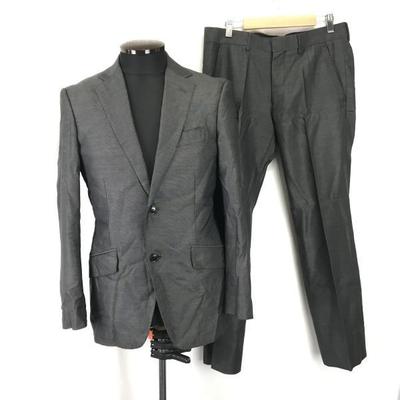 UNION STATION Silk Blend Suit Set Up Jacket & Pants/Men's Size M/Gray/Side Vents(USED)